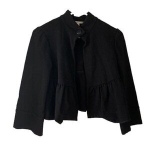 Dvf Black Lowell Wool One Button Blazer Peplum